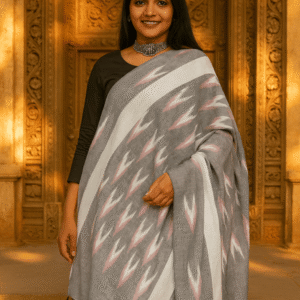 Women’s Pure Cotton Ikkat Print Dupatta | Soft Handloom Style Cotton Dupatta with Tassels | Ethnic & Casual Wear